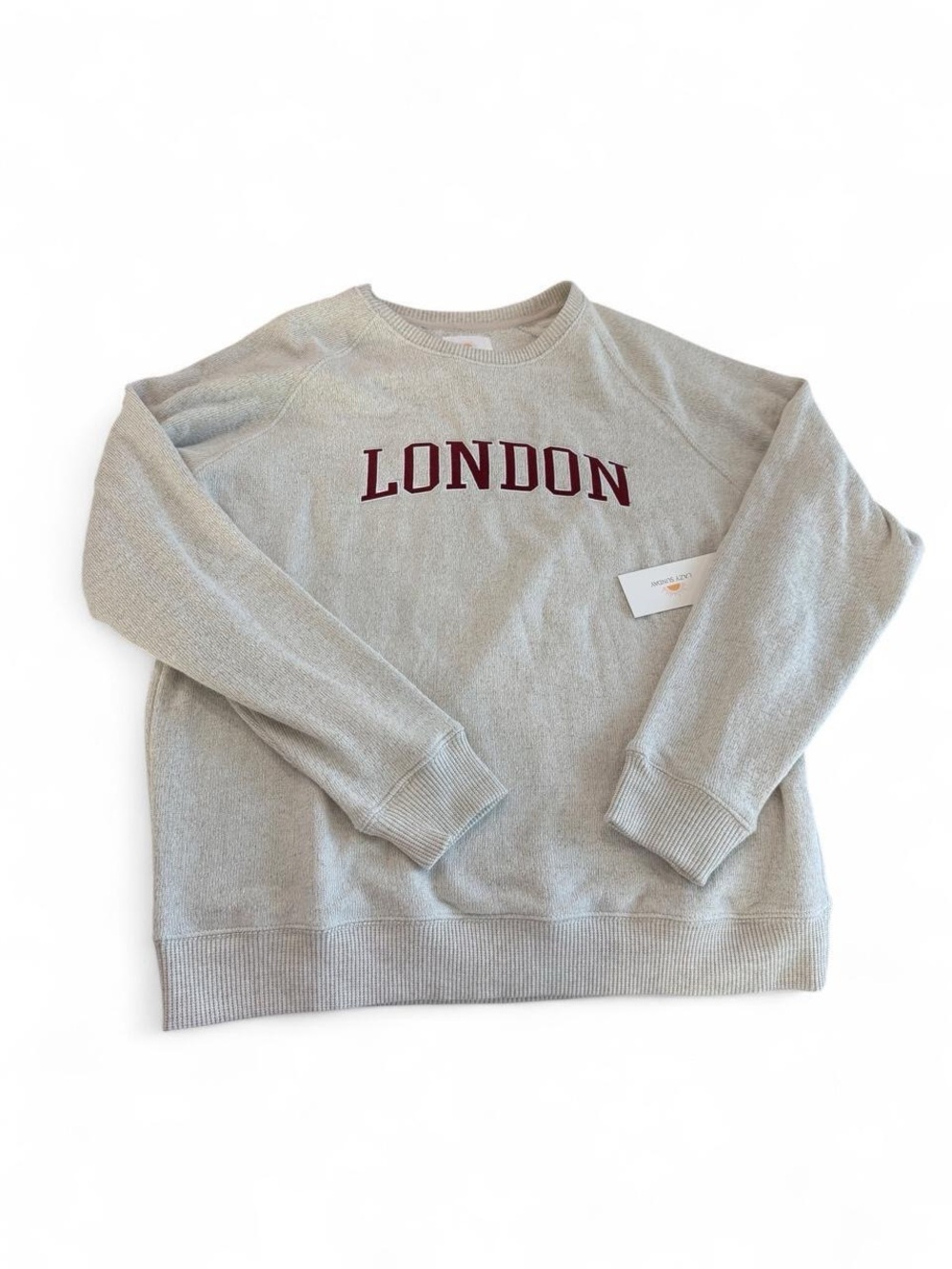 Lazy Sunday London Embo Boucle Fleece Pullover Sweatshirt